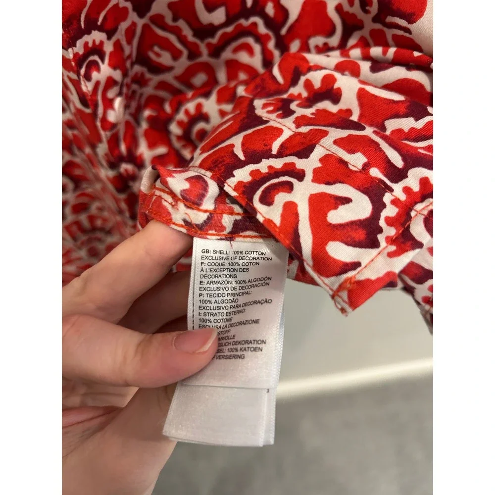 The North Face Mens Short Sleeve Button Up Shirt‎ Red Floral Print Size XL